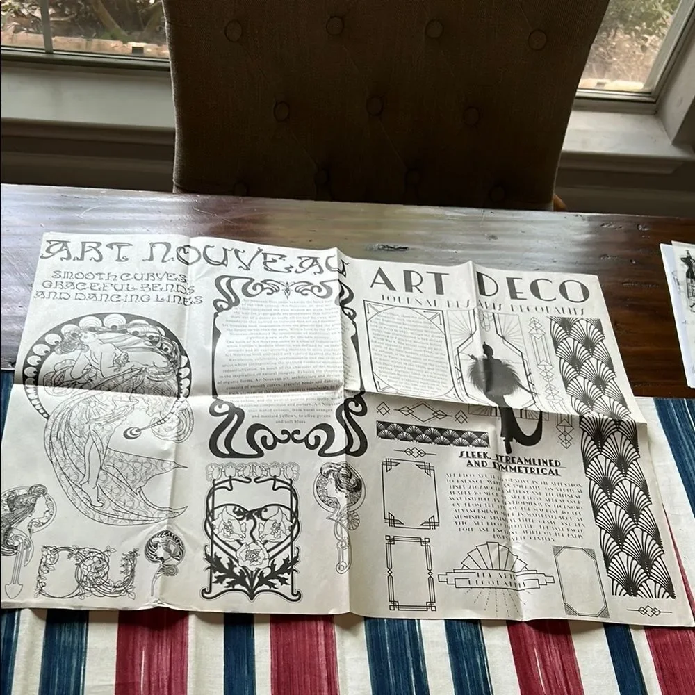 Cora Crea crafts Vintage Art Nouveau and Art Deco Prints bundle of 2